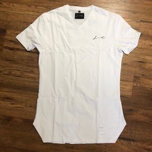 White v-neck shirt